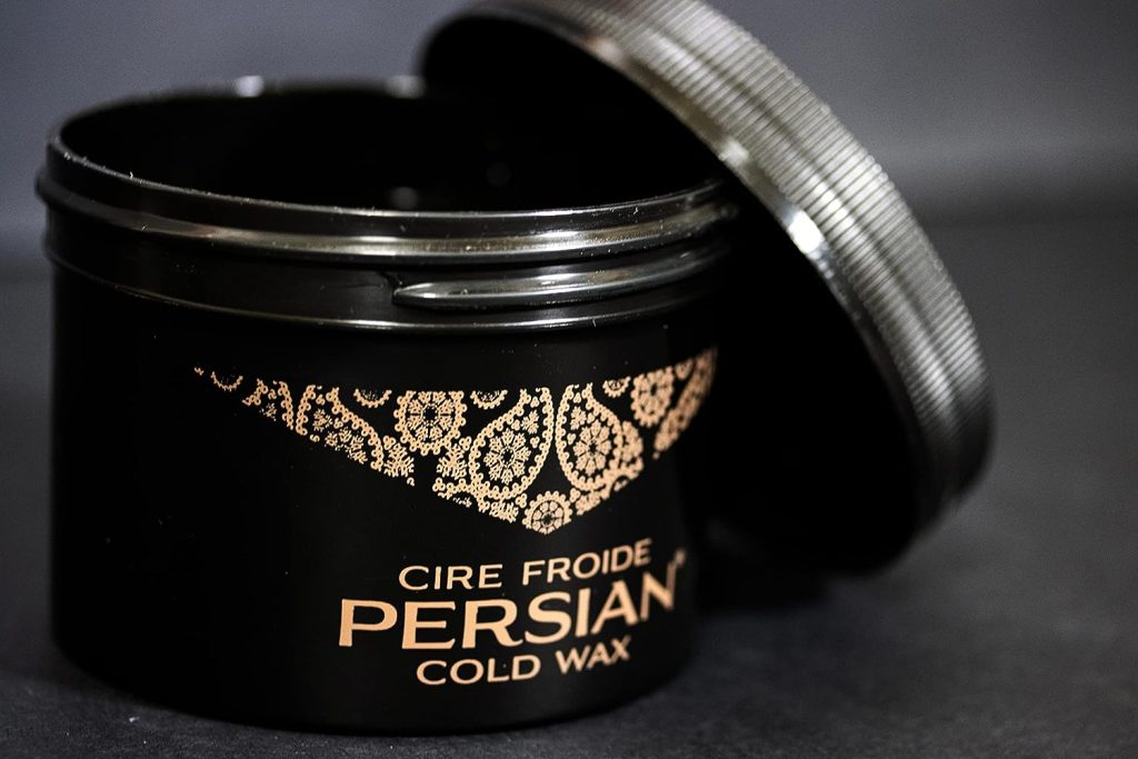 Persian Cold Wax Kit, Hair Removal Sugar Wax for Fine to Medium Hair Types Body Waxing Women  Men, 8 oz (240ml) wax, 20 strips, 2 spatulas