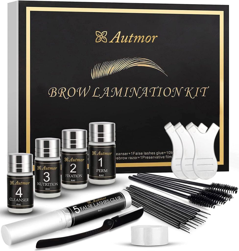 Brow Lamination Kit, Eyebrow Lamination Kit, At Home DIY Perm For Your Brow, Professional DIY Perm Kit for Instant Eyebrow Lift, Brow Brush, And Micro Brushes Added