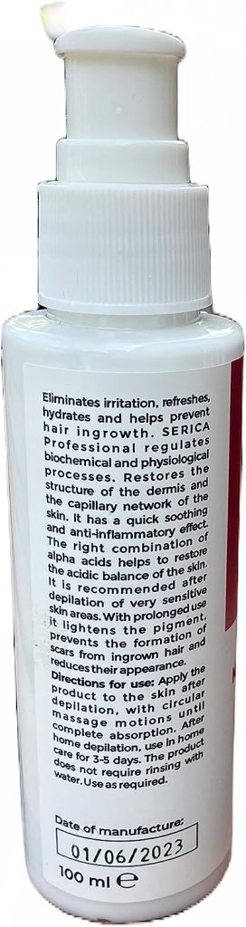 SERICA SMOOTH Moisturising Fluid, Lotion, Cream, Body, Post Depilation, Sugaring, Waxing, Travel size